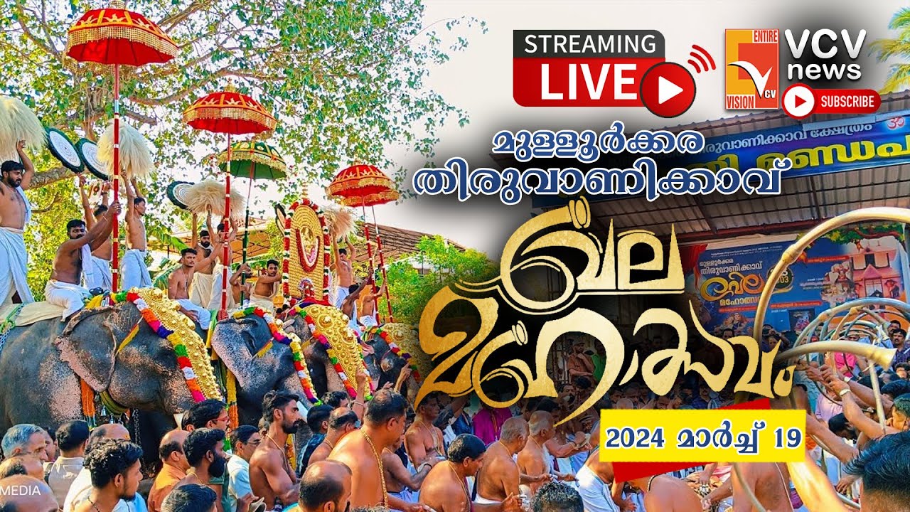 മുള്ളൂർക്കര തിരുവാണിക്കാവ് വേല മഹോത്സവം 2024 - തത്സമയം | Mullurkkara Thiruvanikkavu Vela | VCV LIVE