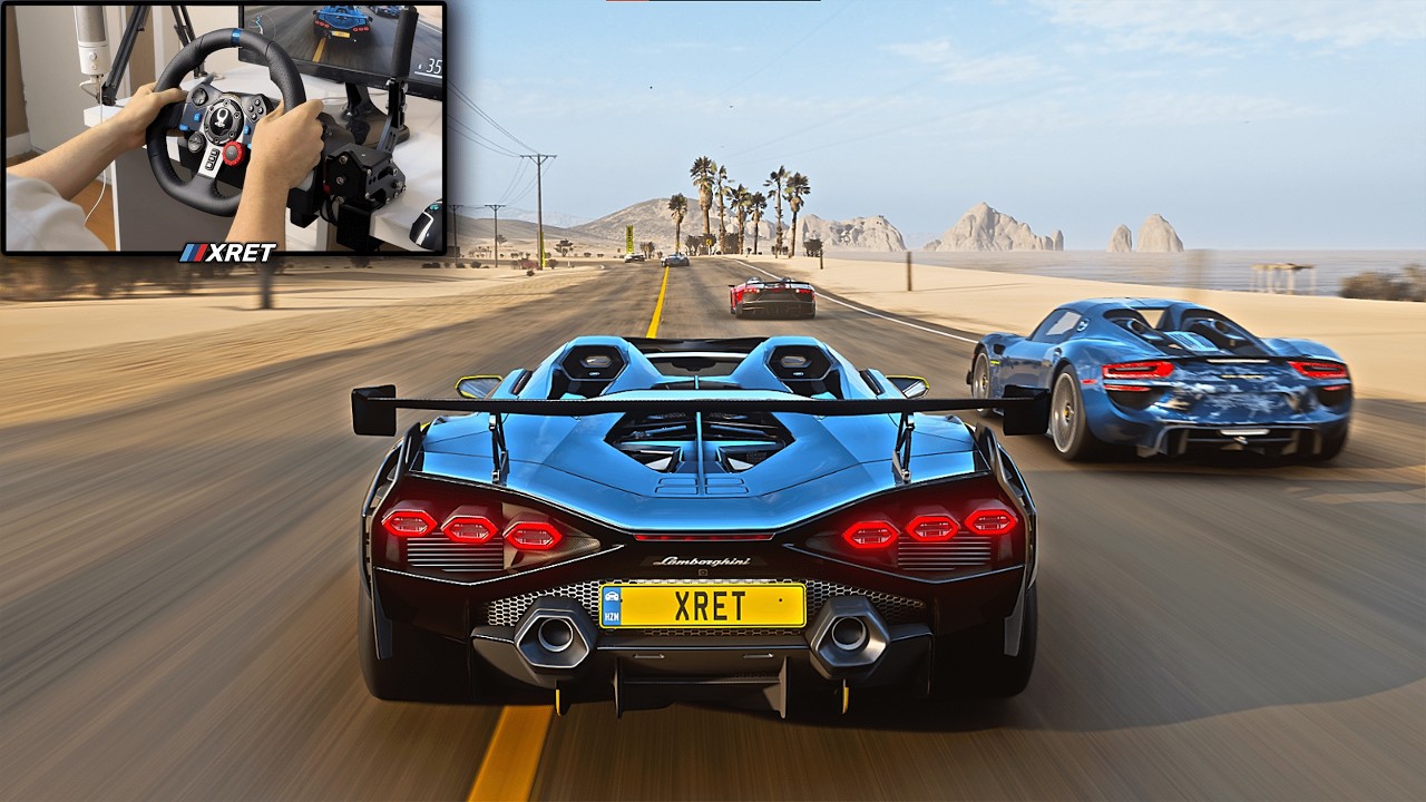 Lamborghini Sian Roadster vs Hyper Cars | Forza Horizon 5 | Logitech G29 Steering Wheel