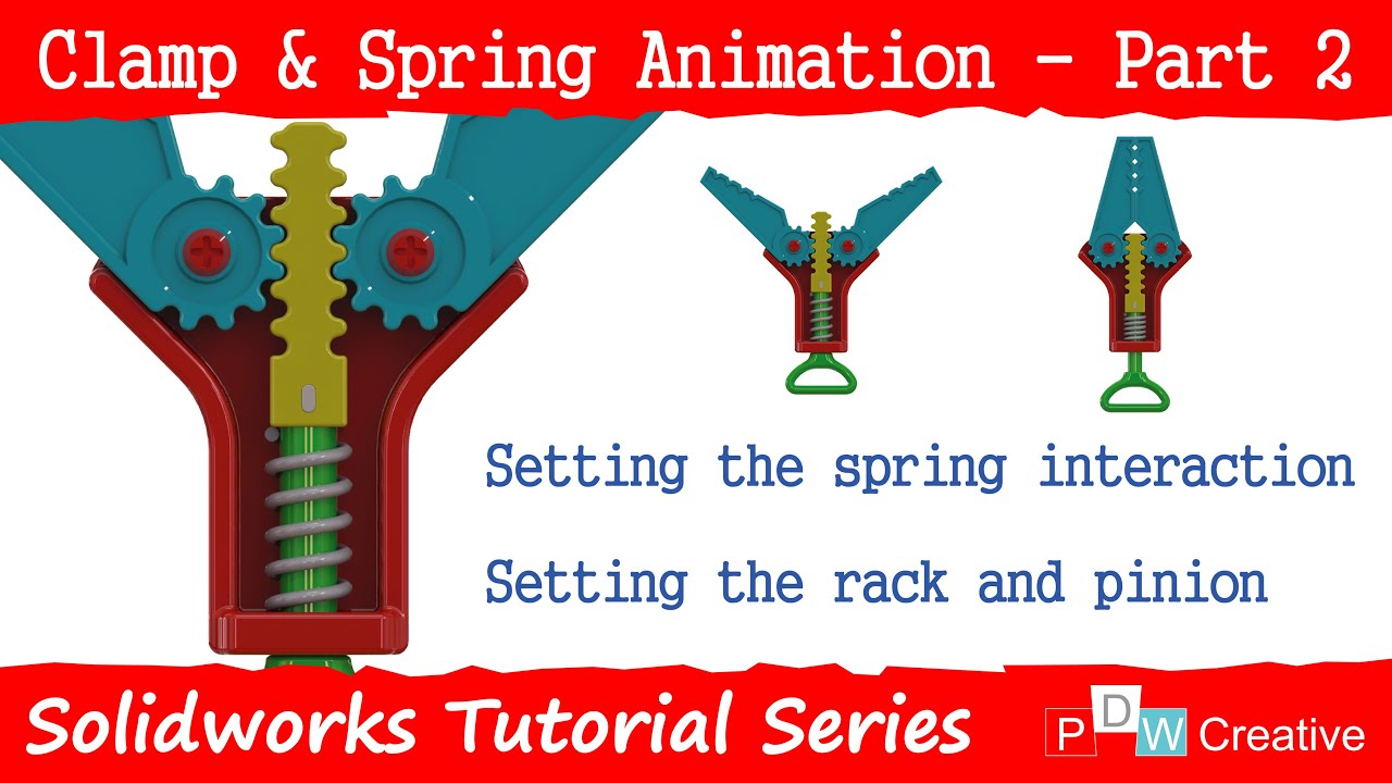 Solidworks tutorial - adaptive spring and gear 2