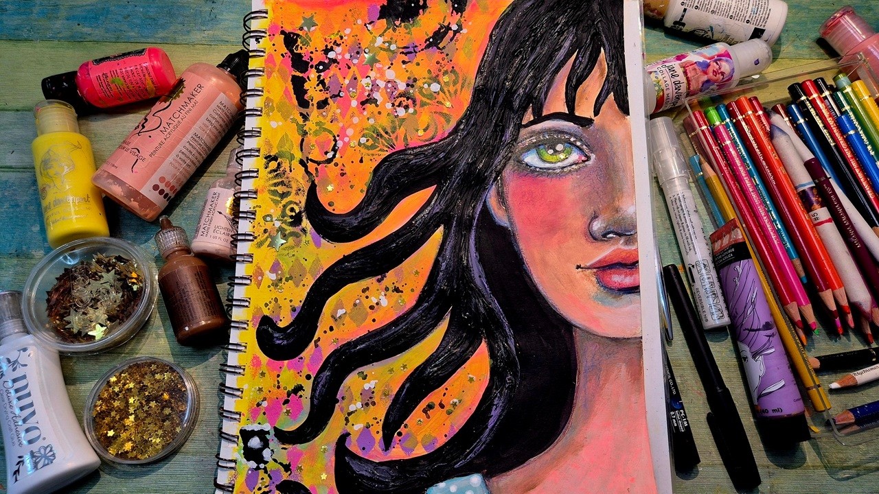 ❤️ Art Journal Play - Half of a face