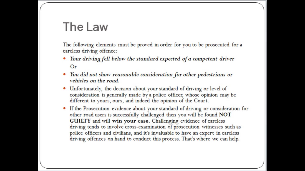 Offence Special: Careless Driving or Driving without Due Care and Attention