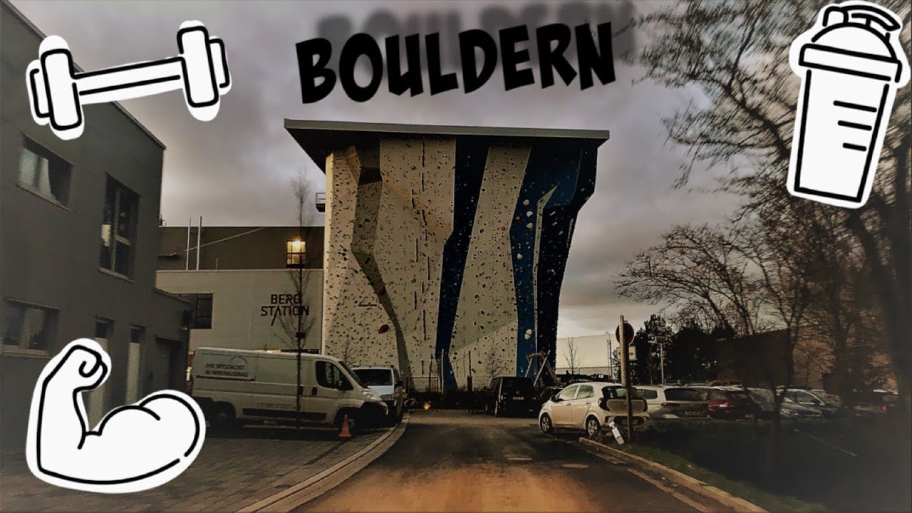 BERGSTATION DÜSSELDORF HILDEN, FITNESS PETER MIT PROFI VITALIJ BEIM BOULDERN