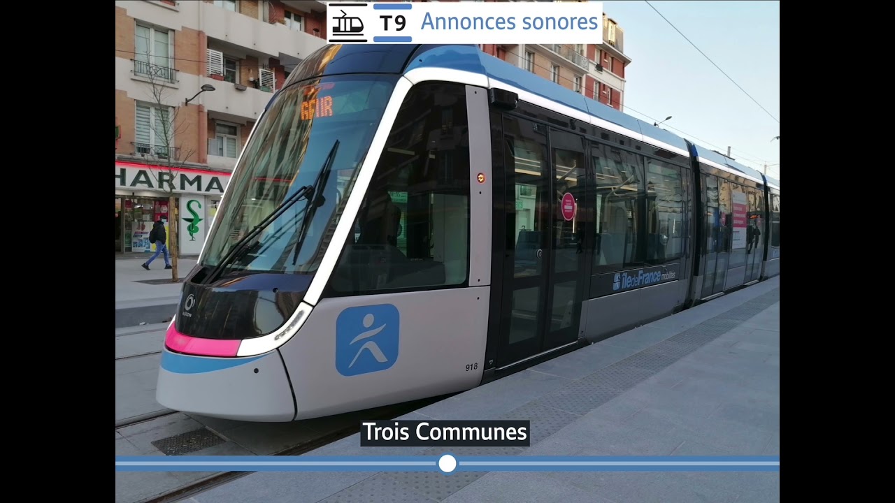 INÉDIT !!! Annonces sonores du tram 9 de Porte de Choisy à Orly Gaston Viens