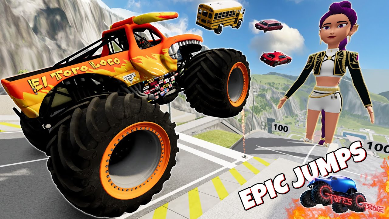 Crashing GIANT Monster Trucks Into K Pop Demon Hunters! | Random Mods Total Destruction | BeamNG