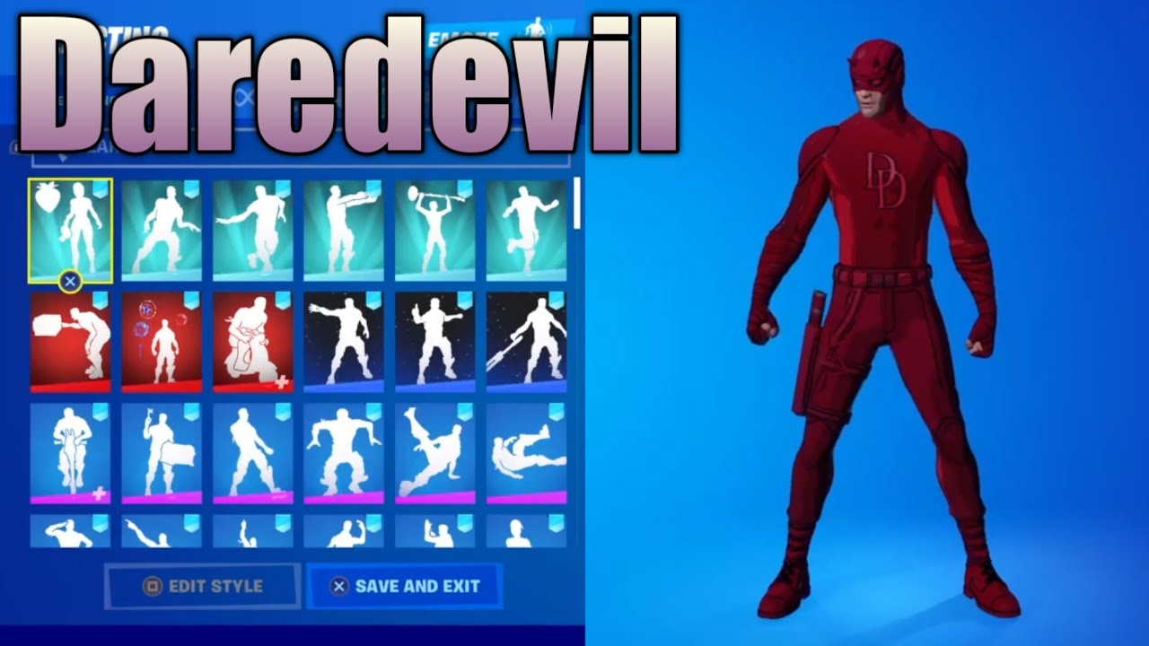 NEW* DAREDEVIL style with ALL Fortnite dances & Emotes ( Fortnite battle Royale