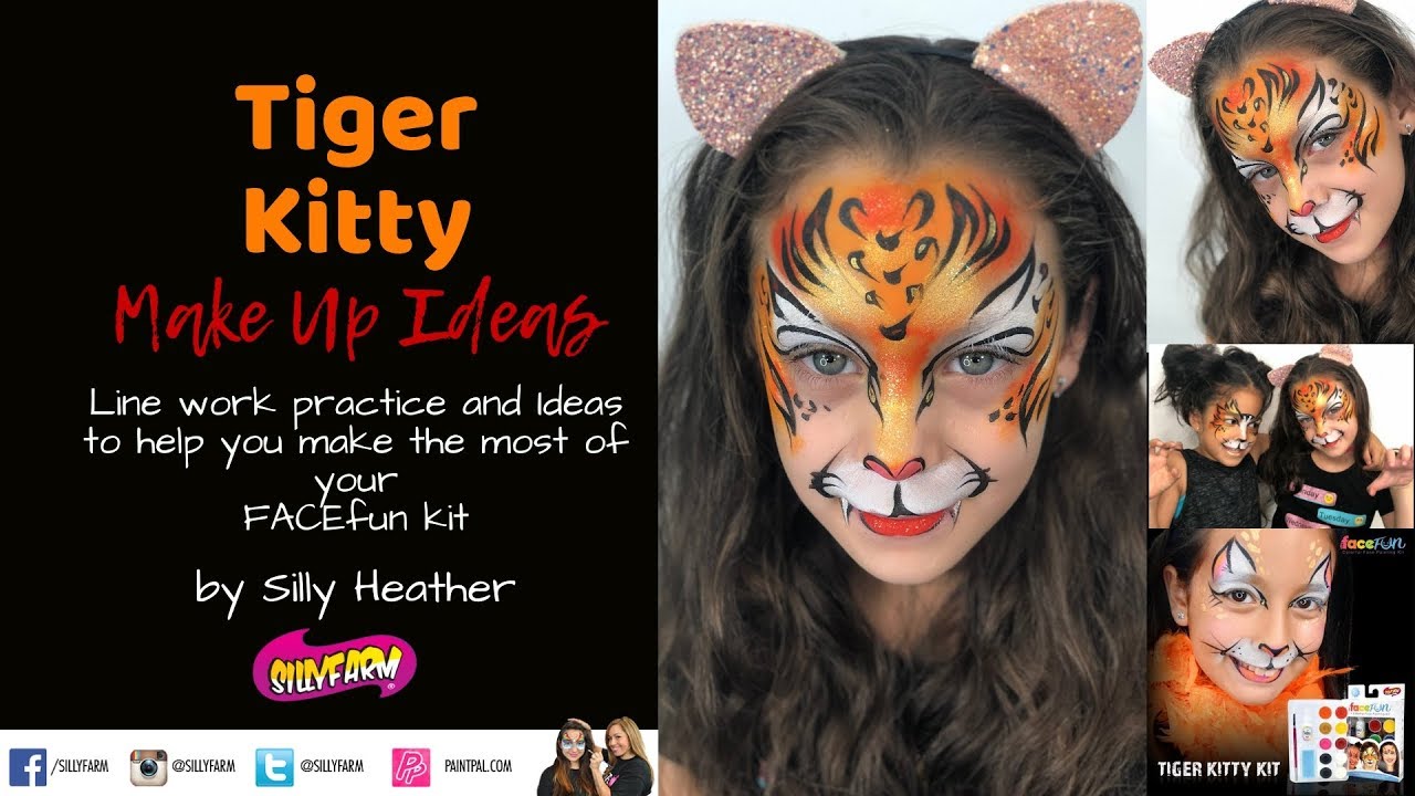 Fast and Easy Kid Friendly Tiger Kitty Face Paint Design