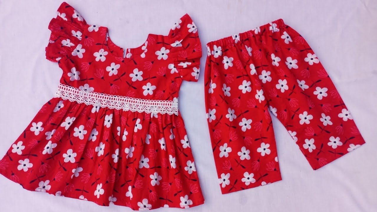 1 Year Baby Top With Palazzo Pant Cutting and Stitching| Summer Baby Girl Top Cutting and Stitching