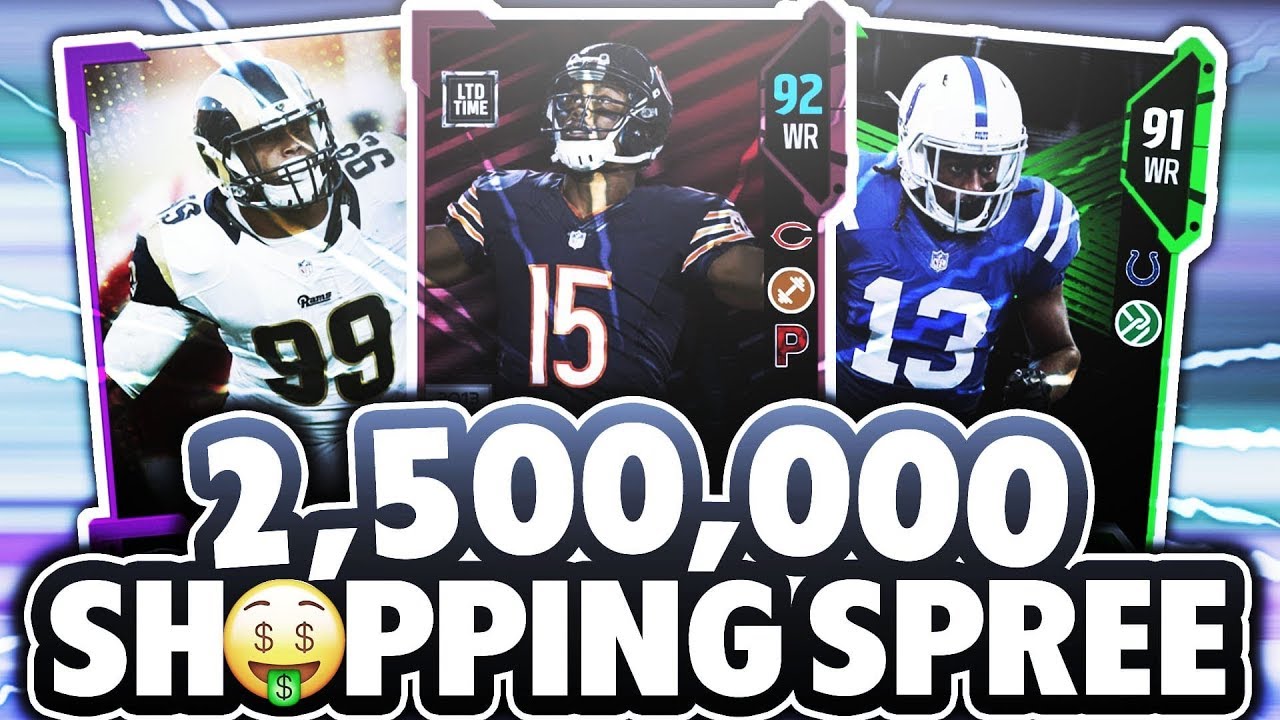 2.5 MILLION COIN SHOPPING SPREE! BEST RECEIVERS IN MUT! MADDEN 18 ULTIMATE TEAM