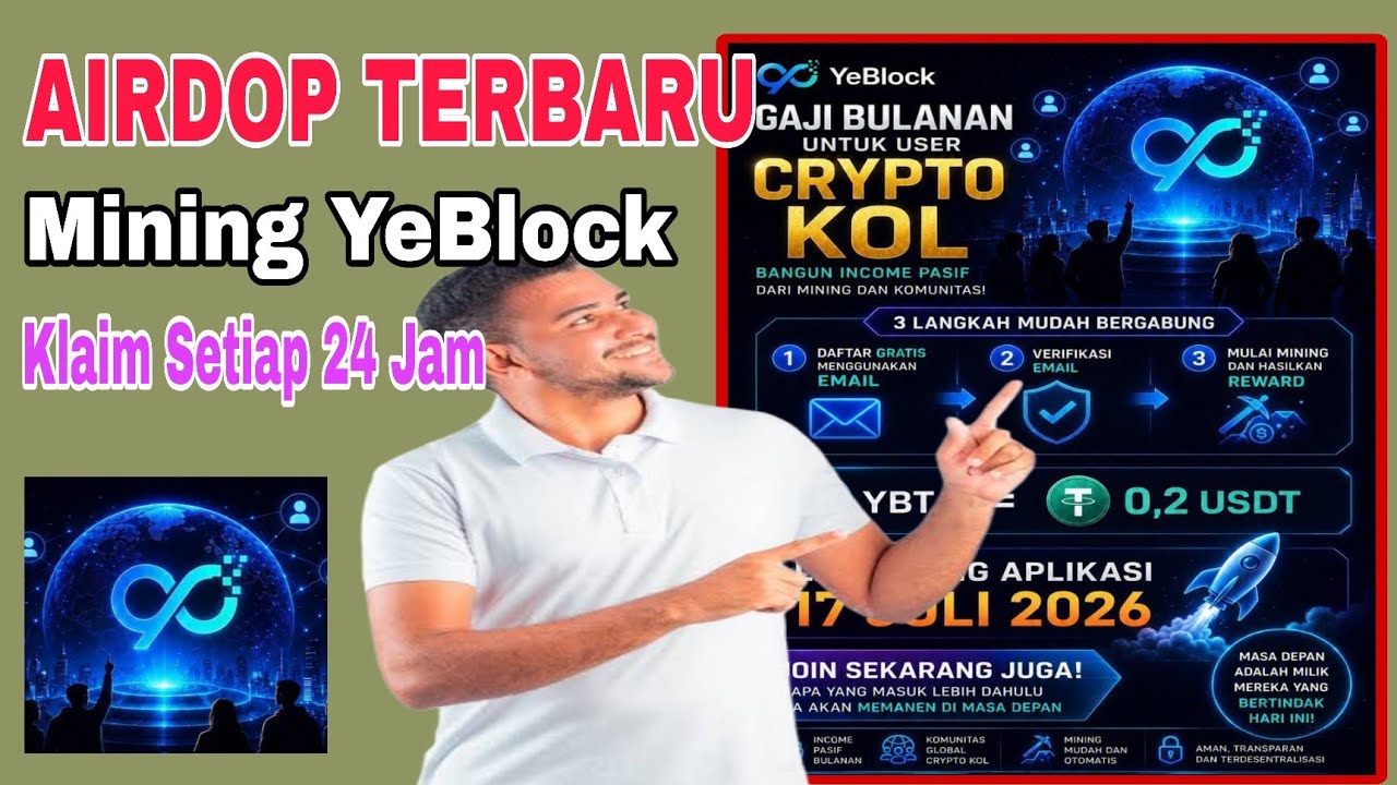 Airdrop Terbaru || Mining Gratis Di New YeBlock Network