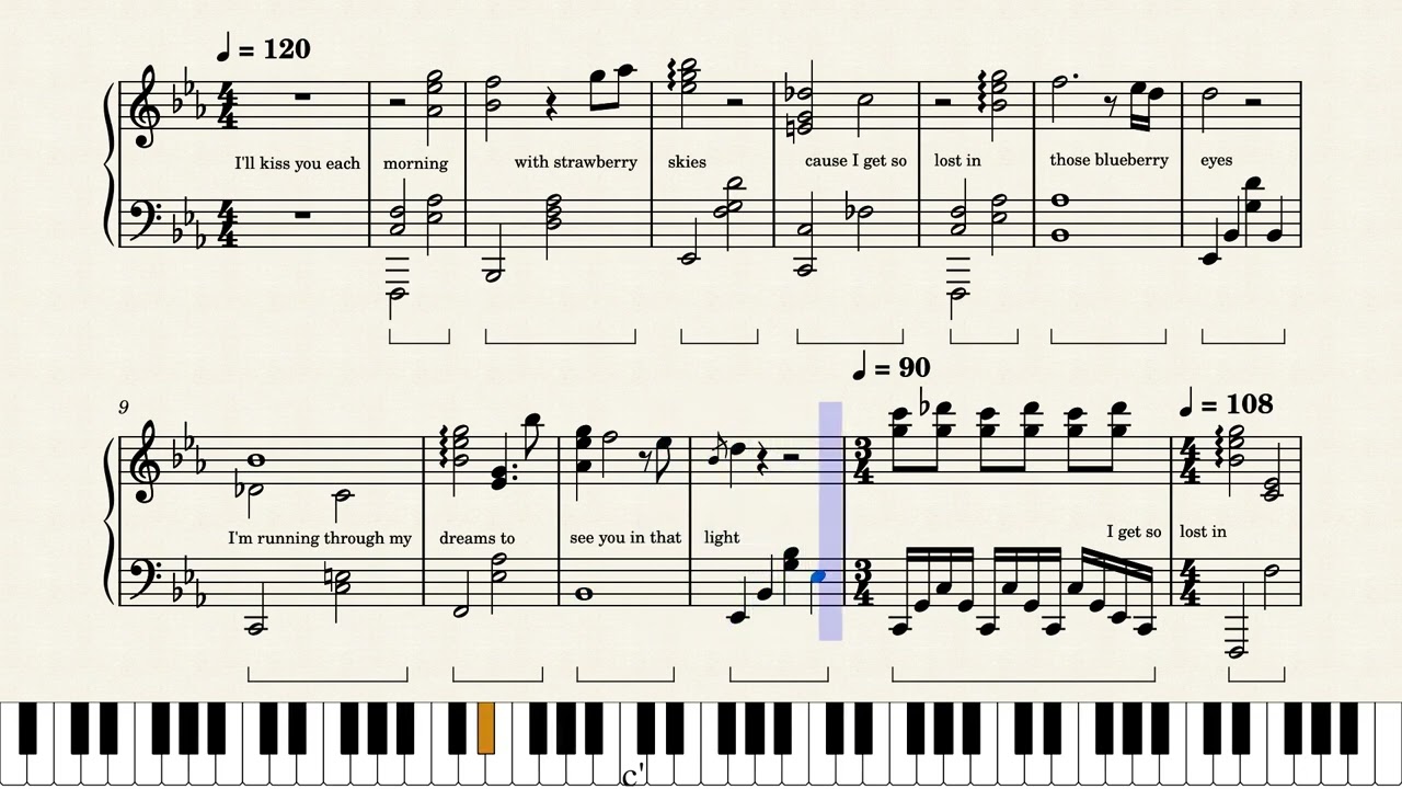 MAX - Blueberry Eyes (feat. SUGA of BTS) &ndash; Piano Accompaniment Tutorial