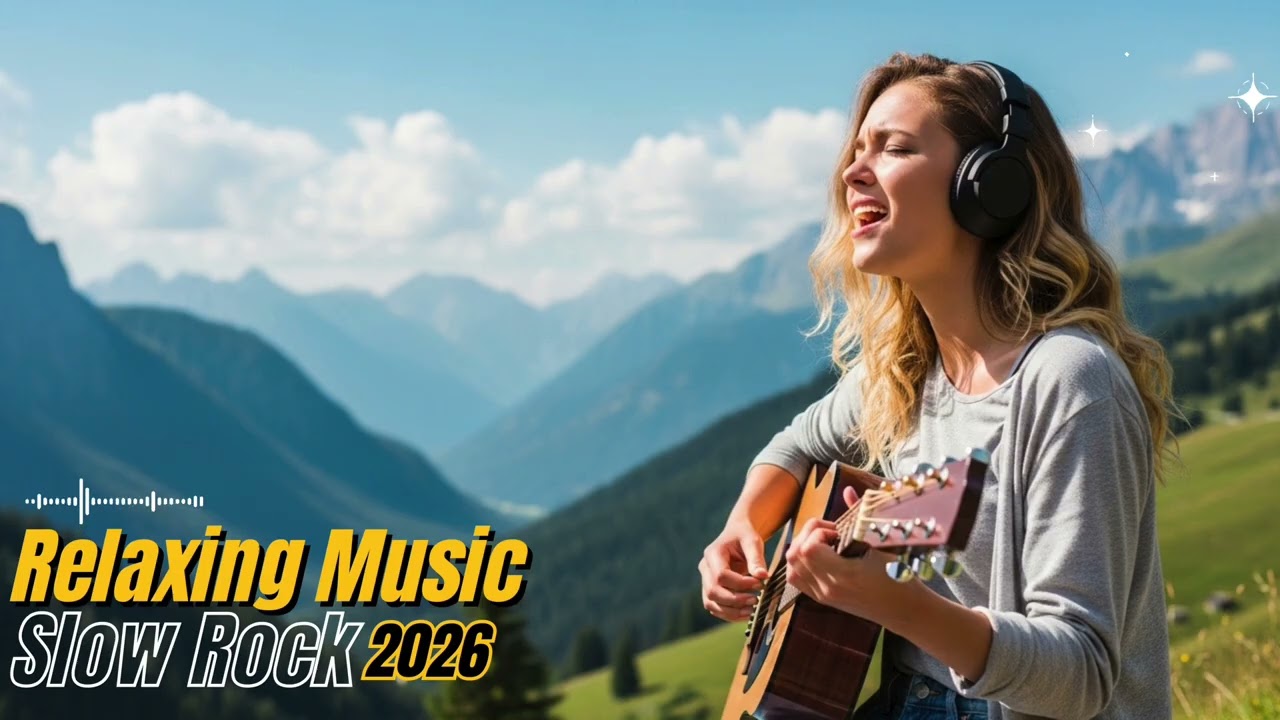 Slow Rock Mountain View 🏞 Relaxing Guitar Music for Peaceful Moments