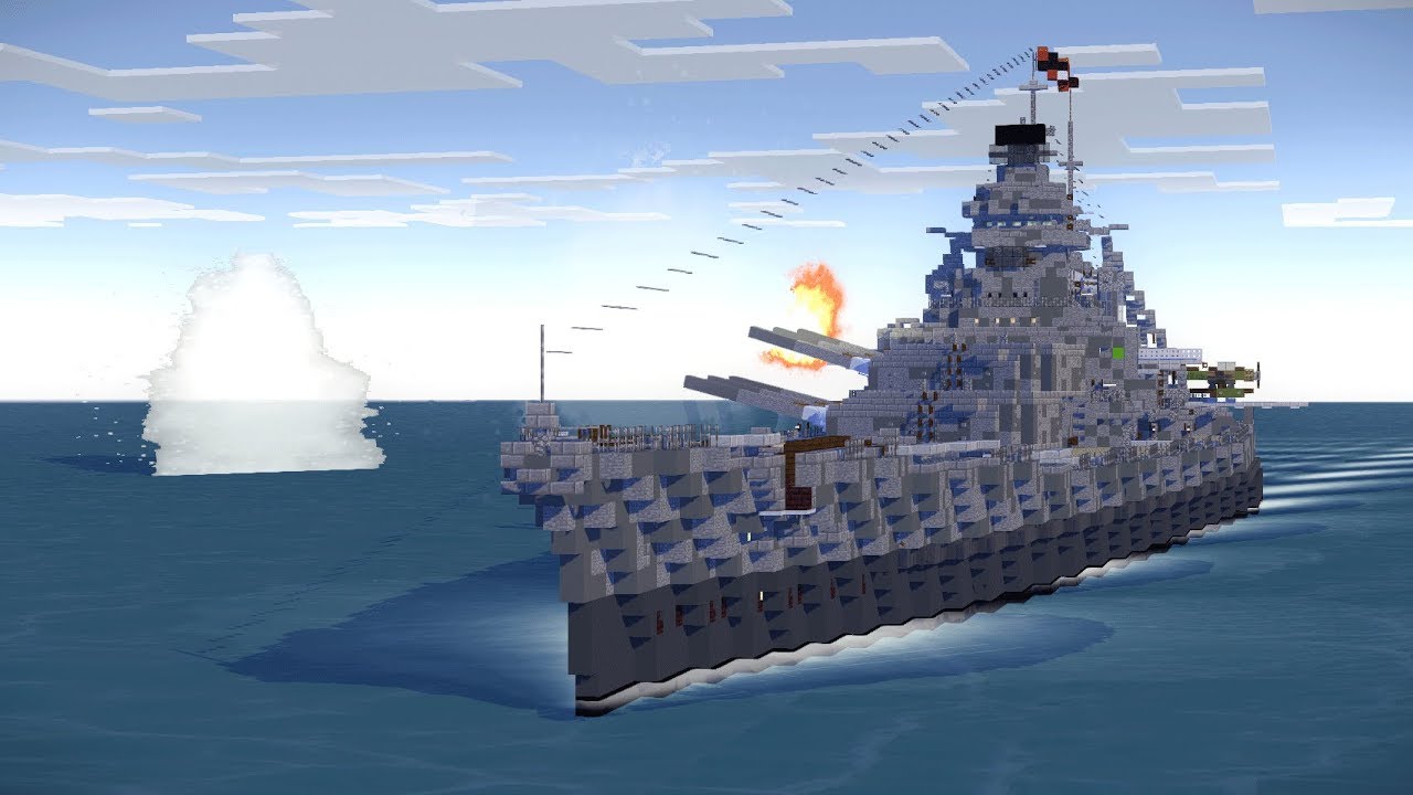 Minecraft Battleship Naval Ship Battle Animation