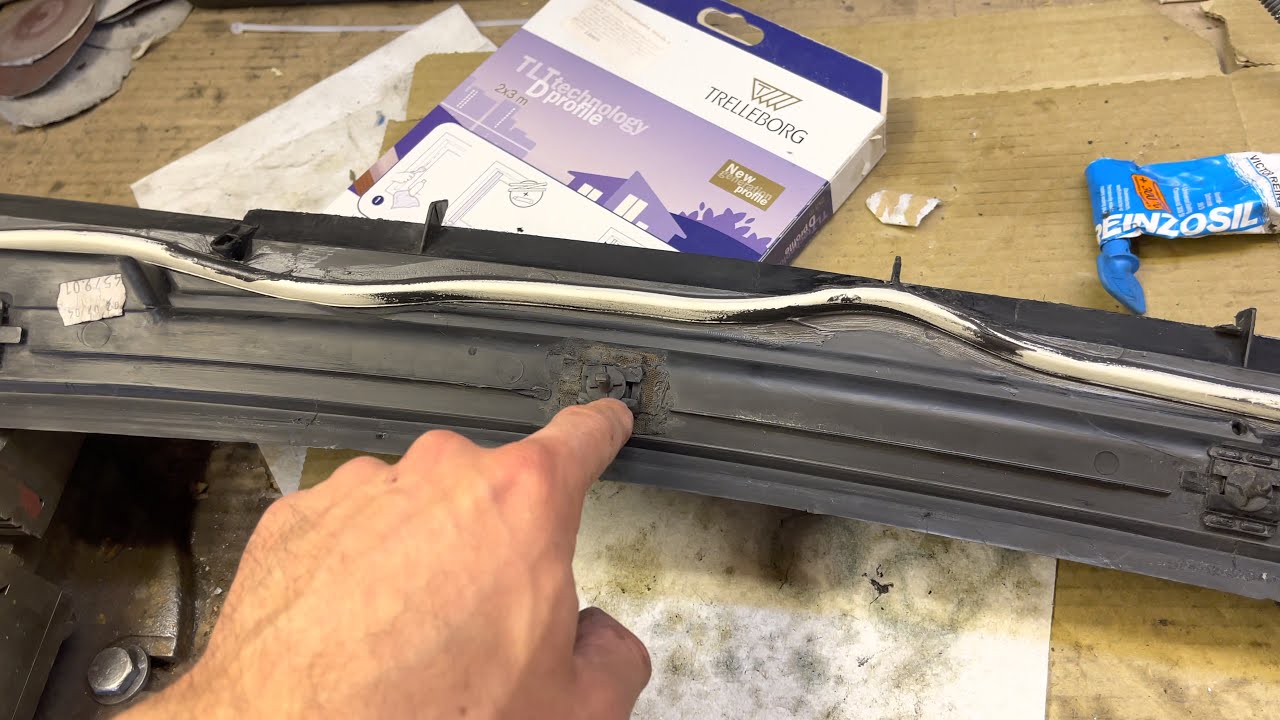 Ремонт планки обтекателя bmw е46. 51718208483. Ремонт жабо.