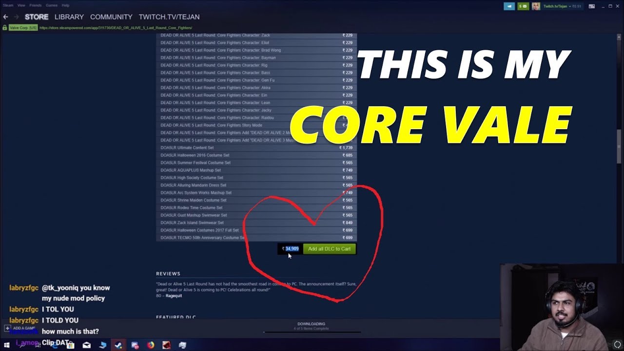 $1000 DLC?! Tekken Streamer Reacts to DOA DLC  #CoreValues