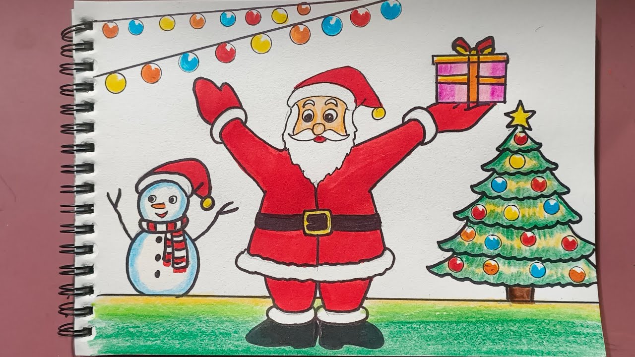 Merry Christmas special drawing 🤶🏻☃️🎄|| ( Very Easy ) step by step 