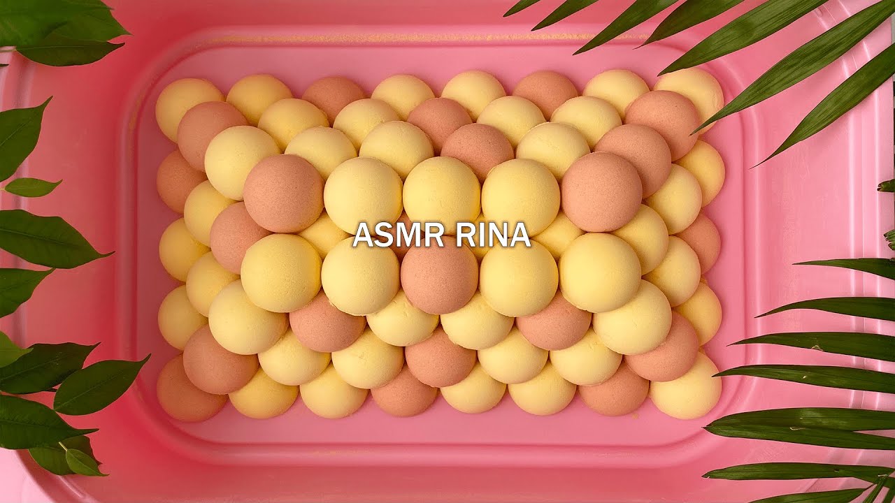 ASMR baking soda crunchy mini balls crumble and sifting