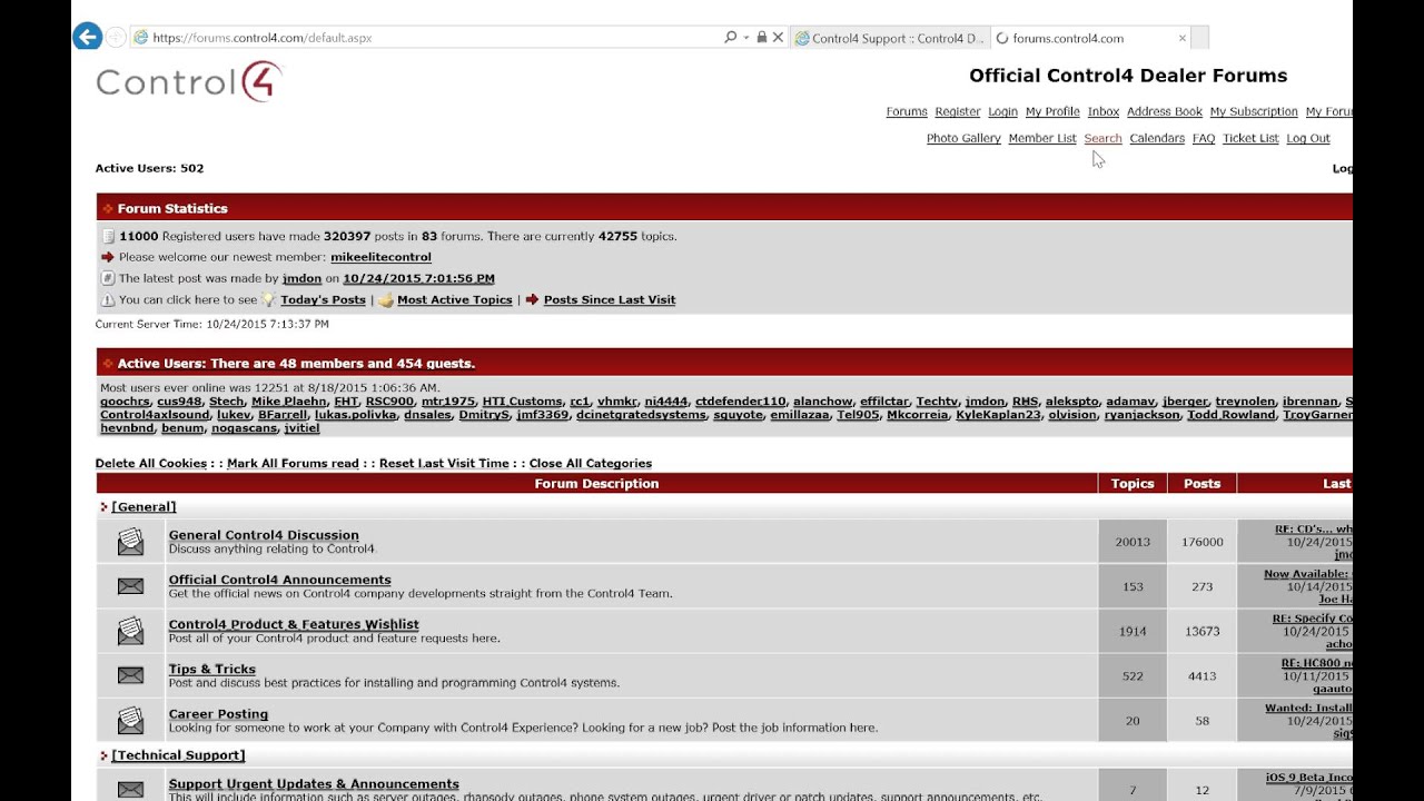 Control 4 Technical Support Resources