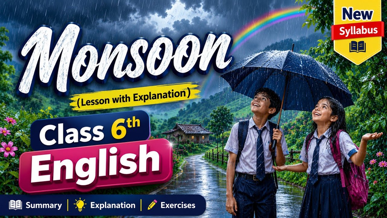 Monsoon Class 6 English | Poem Explanation English | New Syllabus 