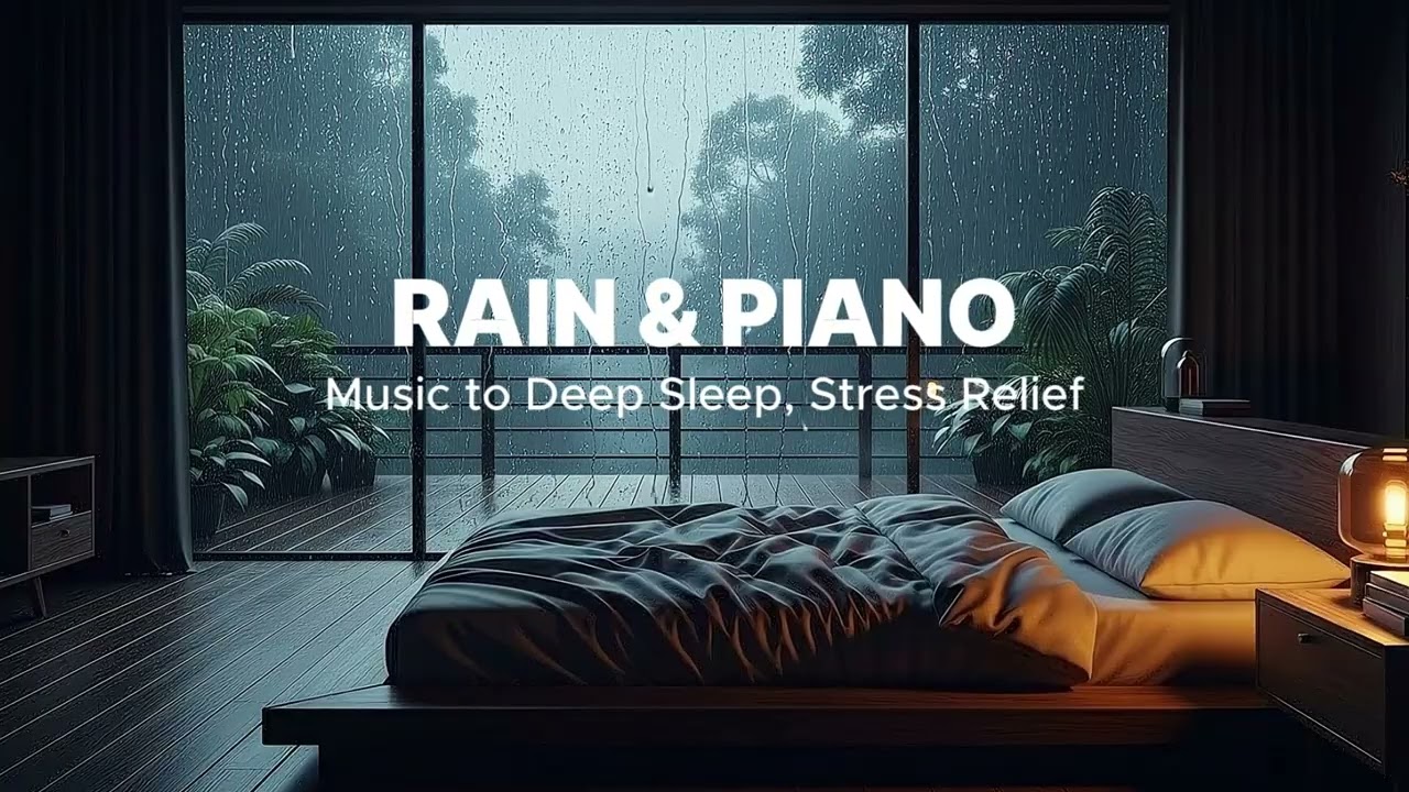 Rain Sounds with Gentle Piano – Relaxing Music to Fall Asleep Faster and Ease Anxiety
