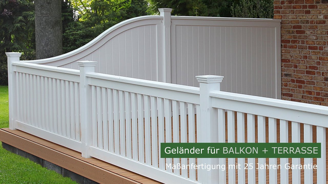 Holzbalkon Hartholz weiß, Balkongeländer + Dachterrasse - 25 Jahre Garantie.