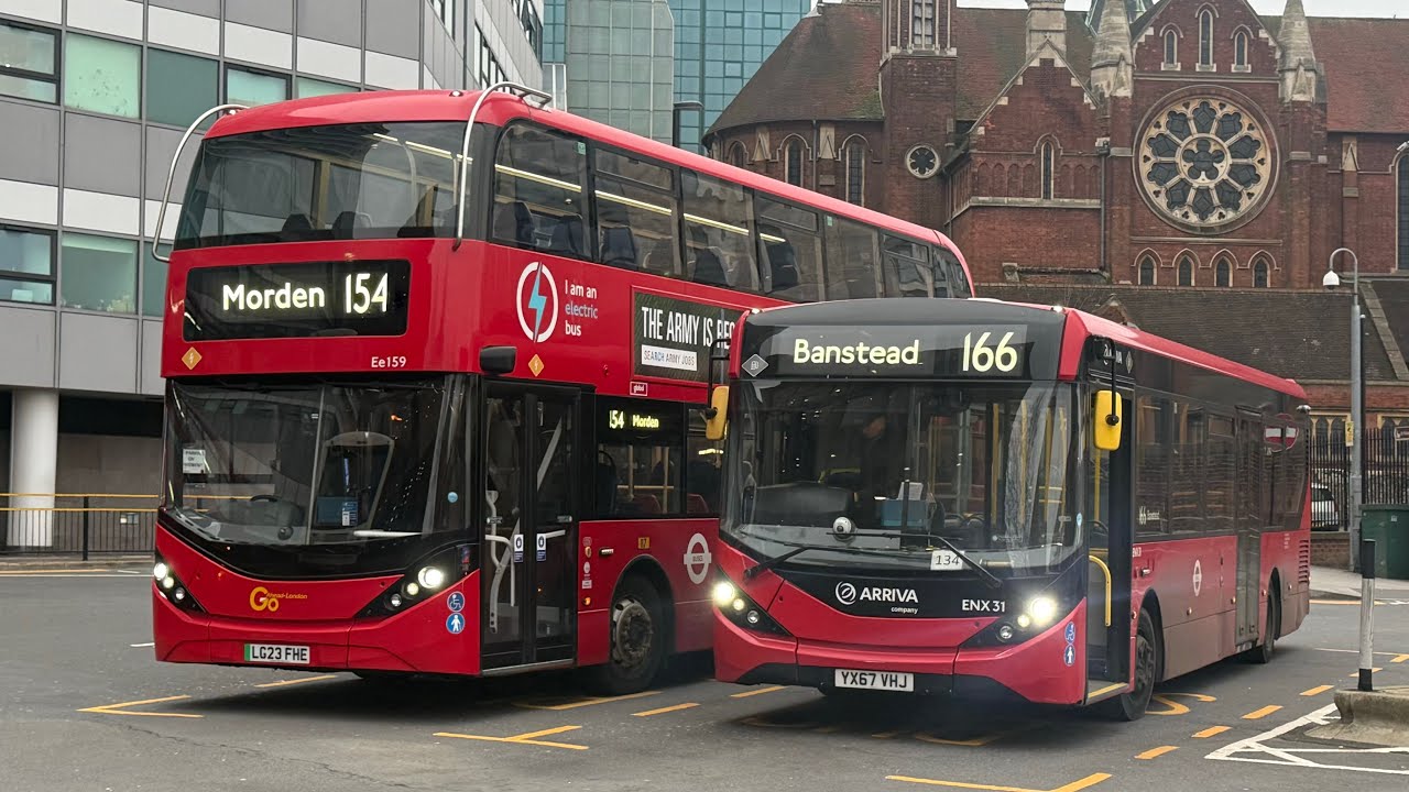 Full Route Visual | Route 154 | West Croydon to Morden | Ee125 LG23 FGM