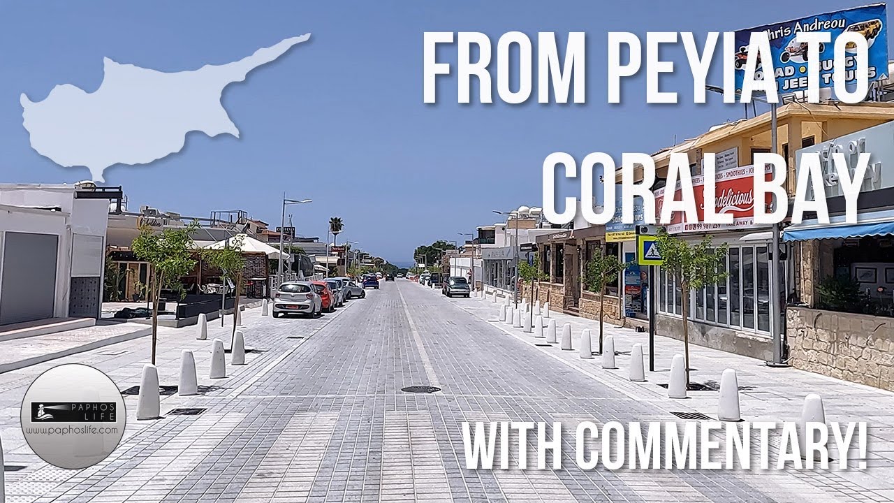 Drive From Peyia to Coral Bay Including The Strip!