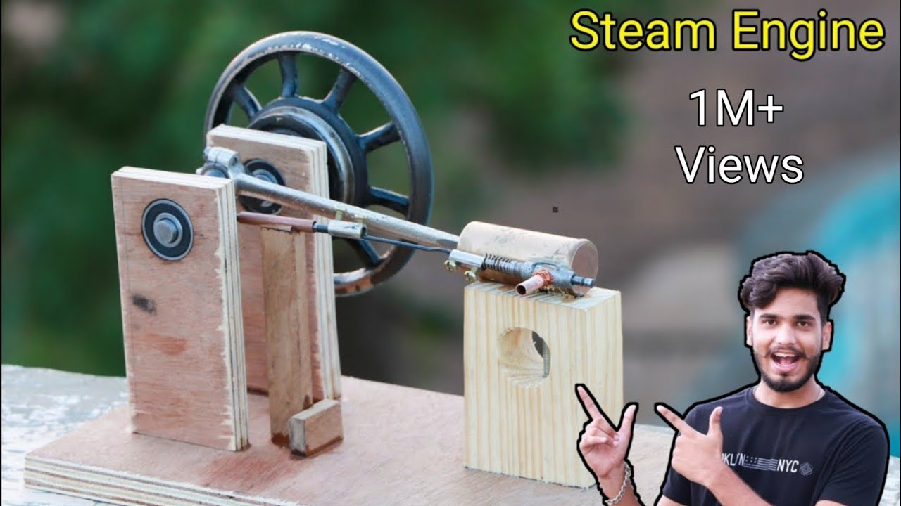 Home Made Steam Engine 😃 || सिलाई मशीन के पार्ट्स से बनाये भाप से चलने वाला इंजन ||