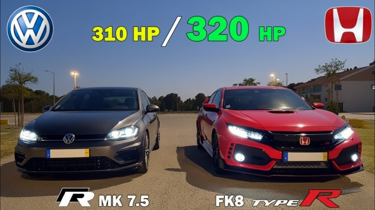 VW Golf R mk 7.5 🆚 Civic Type R FK8 - 2018 Battle 🏁