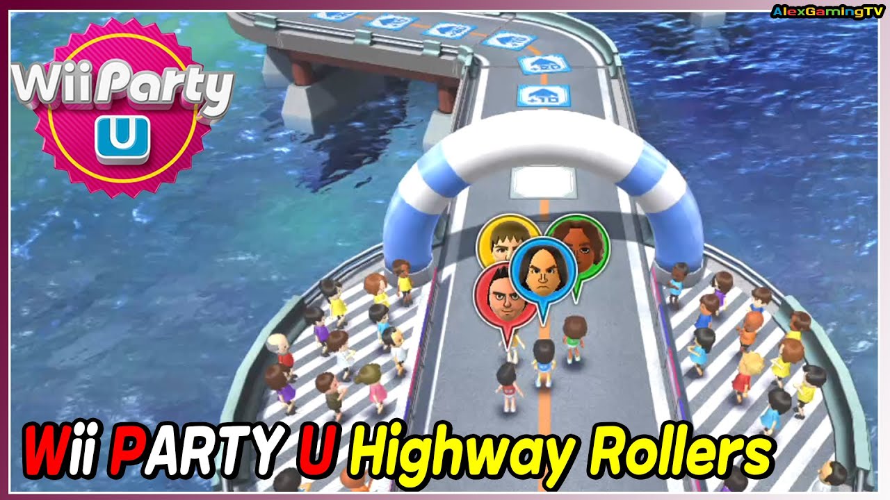 Wii Party U - Highway Rollers (Tatsuaki vs Guillermo vs Delilah vs Mark) Standard CPU | AlexgamingTV