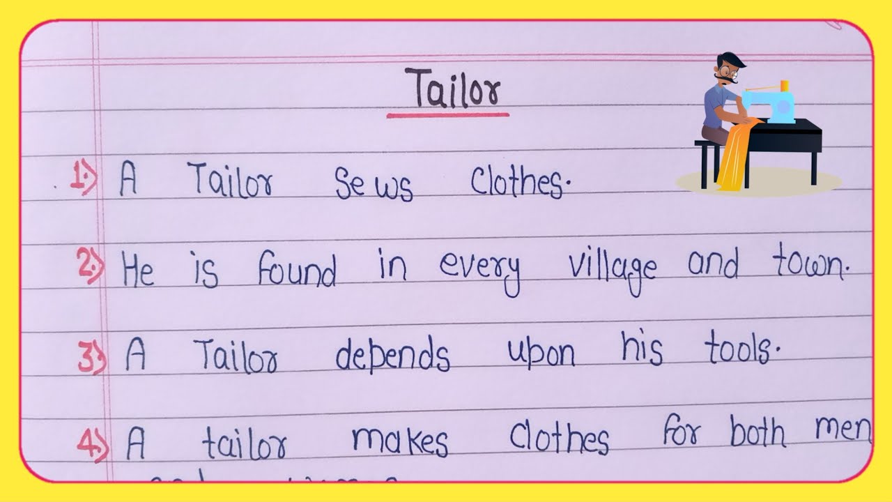 5 lines On Tailor in English || Tailor essay in English 5 lines || Essay On Tailor