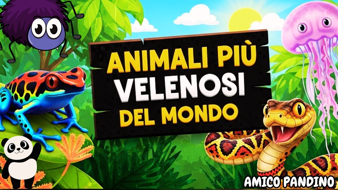 I 10 animali più VELENOSI al mondo  - Animali per bambini video con Pandino