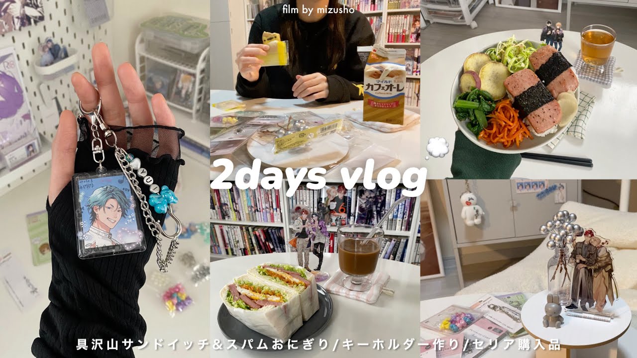 ₍ vlog ₎お腹も心も満たされた社会人オタクの休日🥪🎀┆ビーズキーホルダー作り┆具沢山サンドイッチ&スパムおにぎり┆セリア購入品┆𝙙𝙖𝙞𝙡𝙮 𝙡𝙞𝙛𝙚 ༘⋆