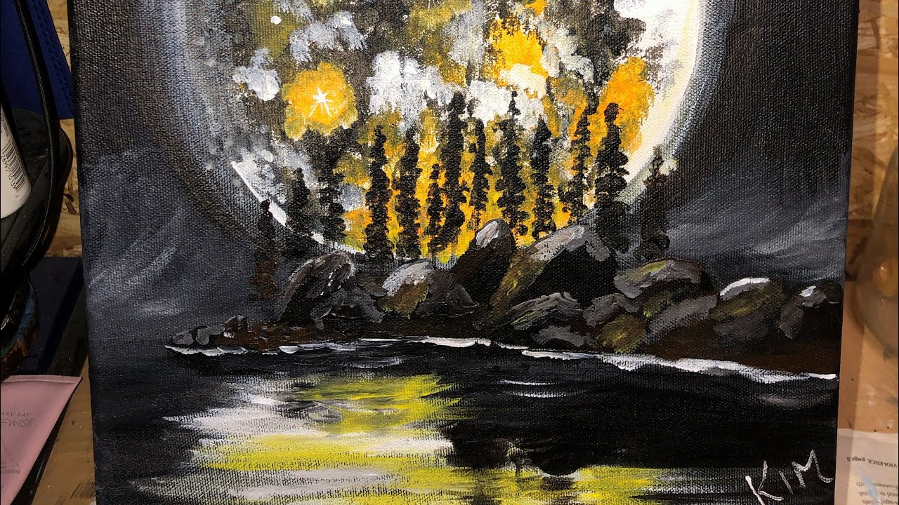 Moon - 🌖 Acrylic Painting 