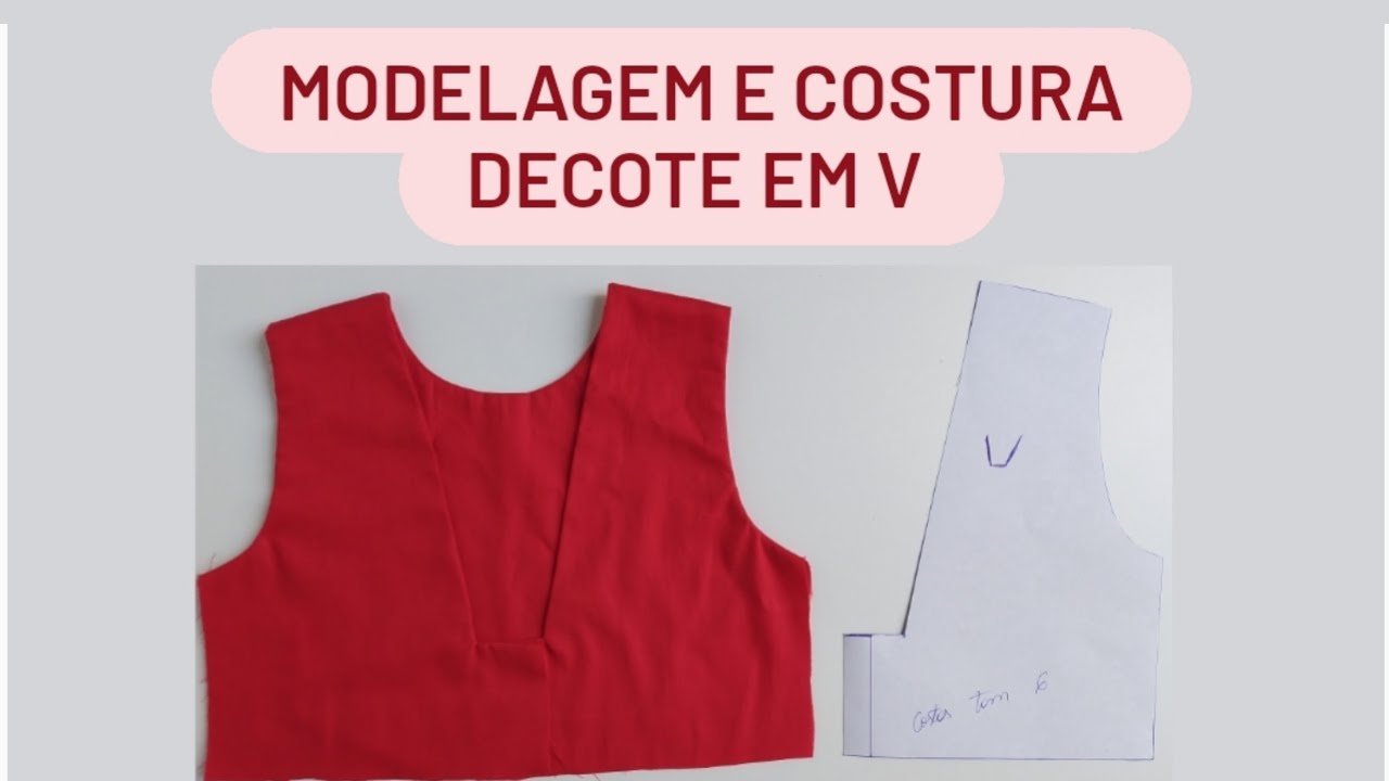 COMO FAZER A MODELAGEM E COSTURA DECOTE EM V NAS COSTAS VESTIDO INFANTIL #vestidoinfantil