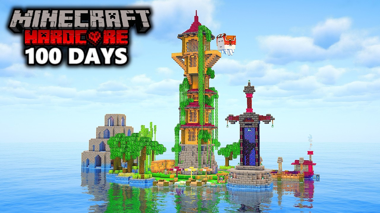 I Survived 100 Days on a Tropical JUNGLE Island in Minecraft Hardcore