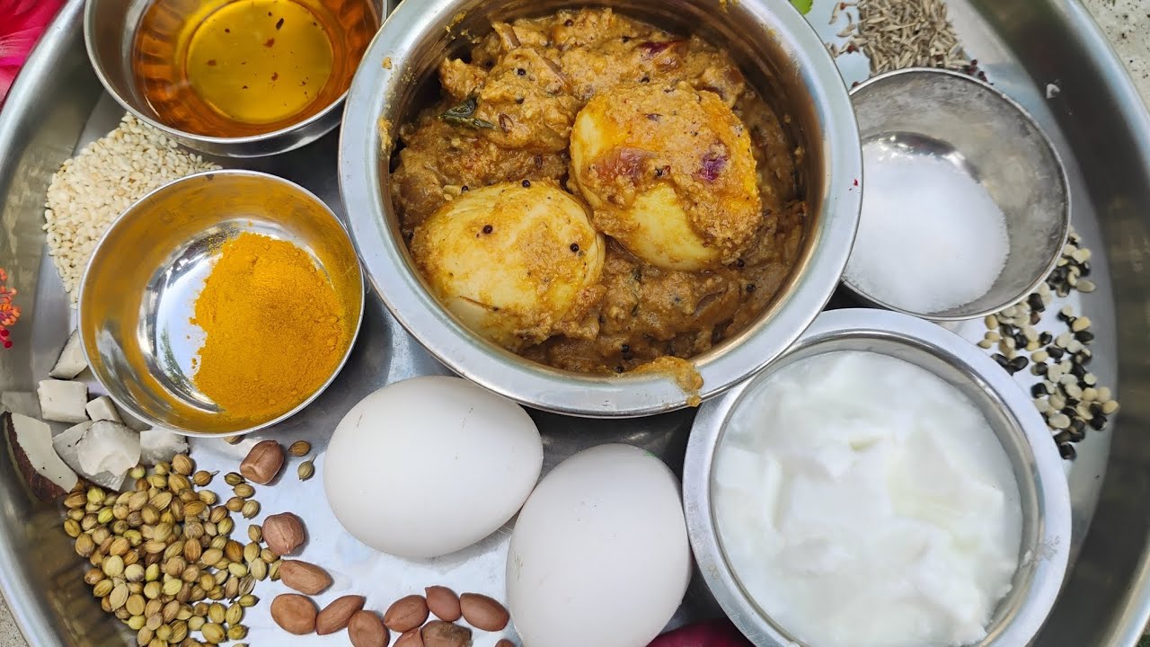 Soft Egg Curry with Curd : Satisfying Village Cooking 