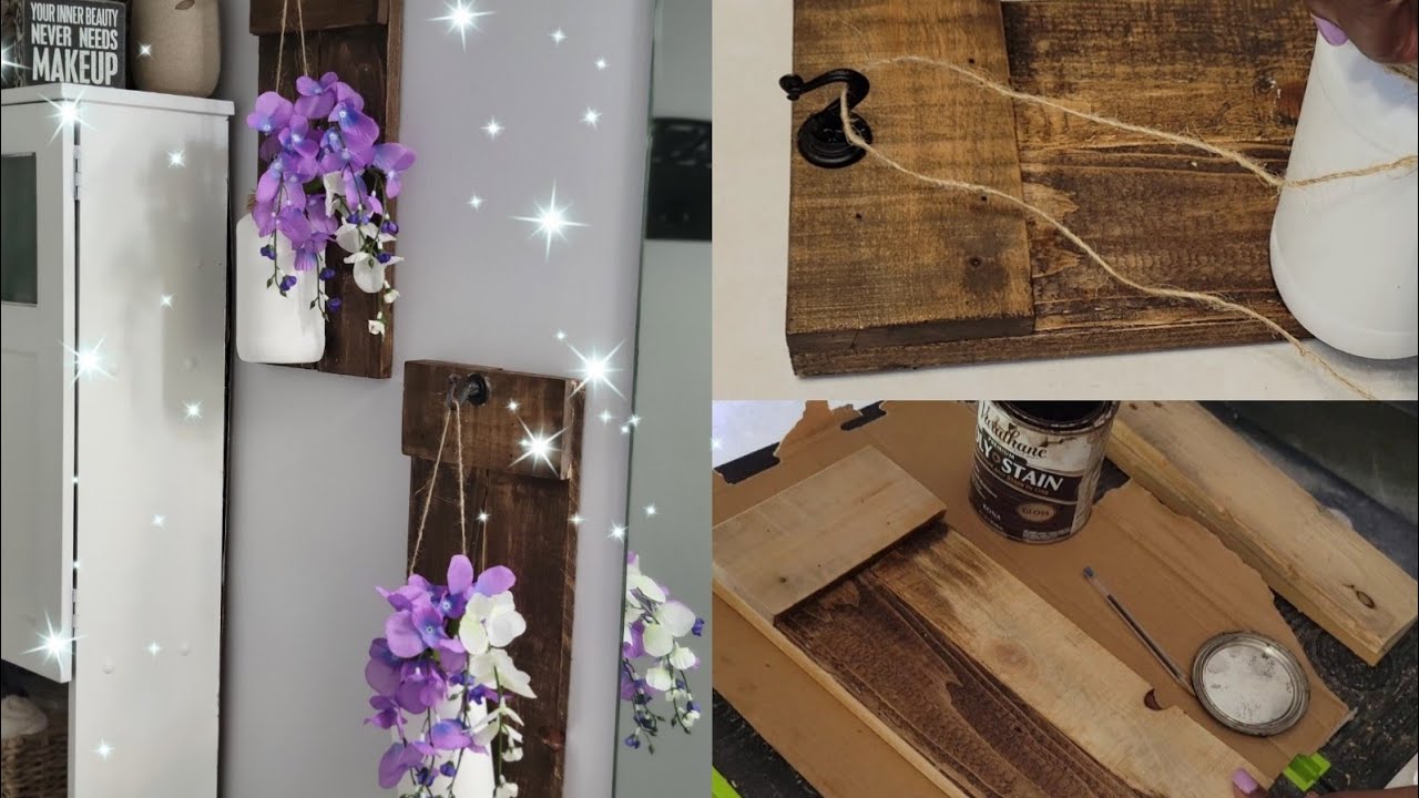 TRASH TO TREASURE DIY WALL SCONCES USING PALLET WOOD|| FARMHOUSE DECOR ON A BUDGET|| PALLET WOOD DIY