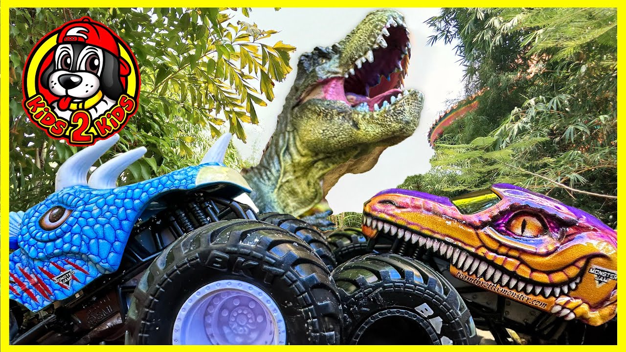 DINOSAUR MONSTER TRUCK ADVENTURES 🦕 MEGA COMPILATION!