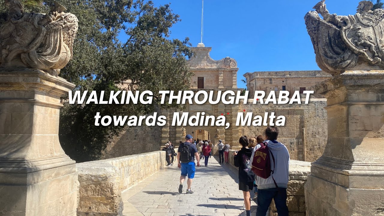 (ASMR) Walking through Rabat, to the walled city of Mdina 🇲🇹 - 4K HDR / Caminando por Rabat y Mdina