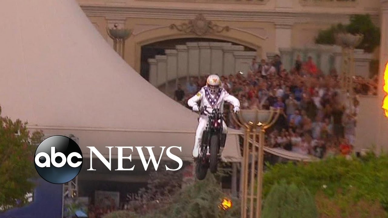 Travis Pastrana replicates Evel Knievel motorcycle jumps