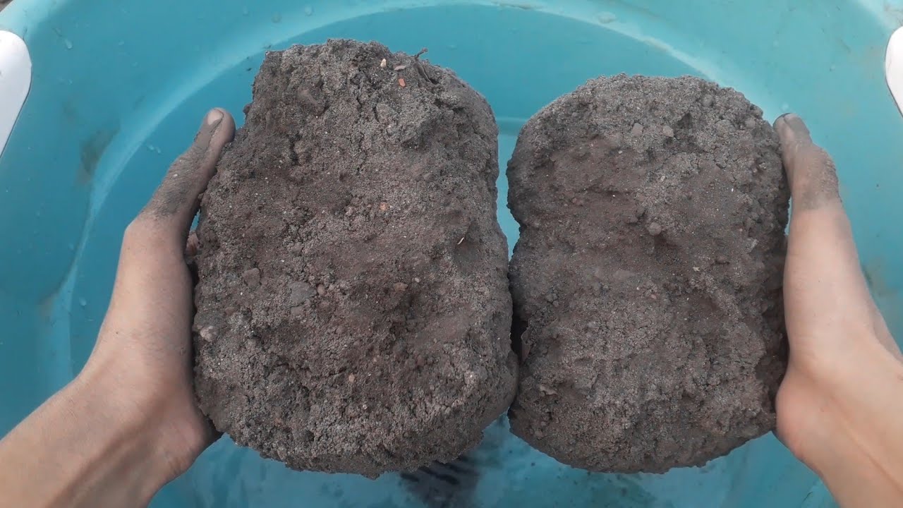 New video💙💙Sand Charment black 🖤 crumbling in water+pot dry ASMR crumbling video 🔥🤤💦