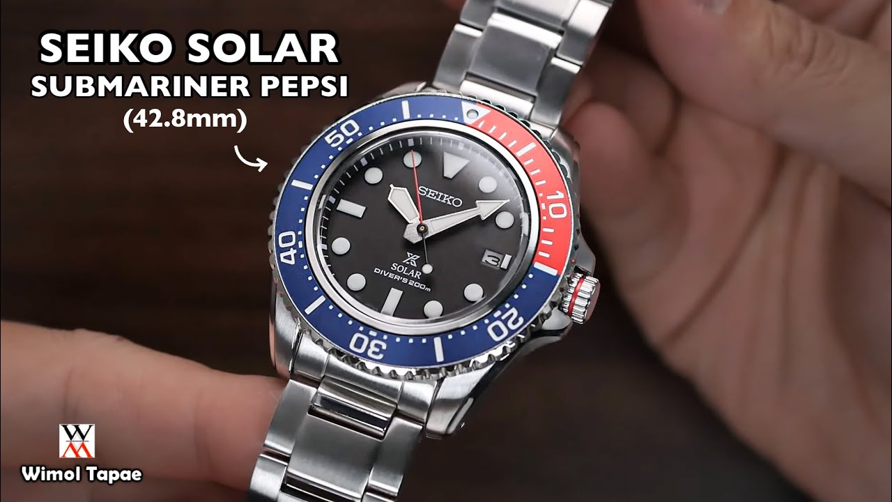 รุ่นใหม่อัพเกรดหลายจุด! Seiko Solar Submariner Pepsi SNE591 - Wimol Tapae