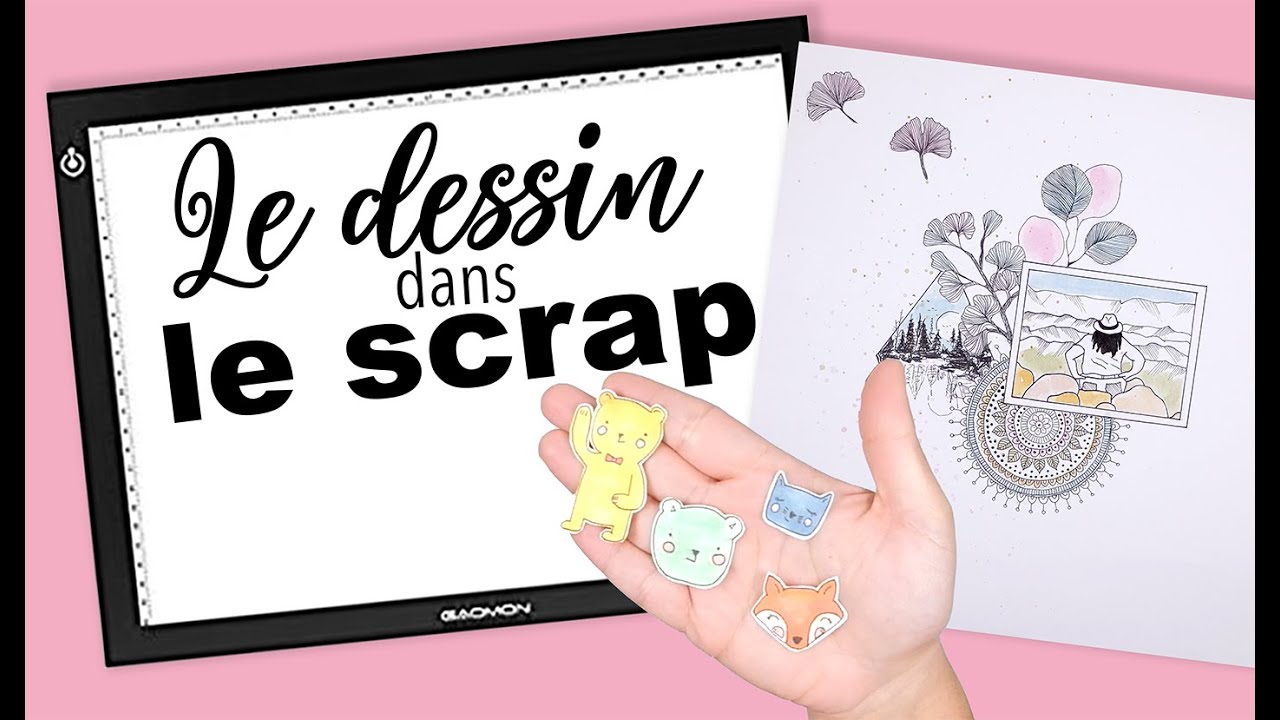 TUTO SCRAPBOOKING - le DESSIN dans le SCRAP avec la GAOMON GB4 Tablette Lumineuse | LYDILLE |