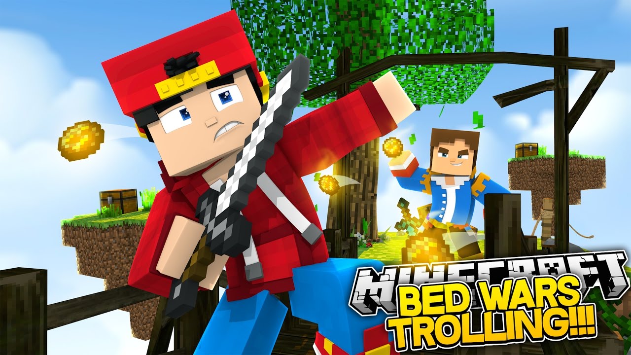 Minecraft Adventure -  BED WARS - TROLLING LITTLE DONNY!!