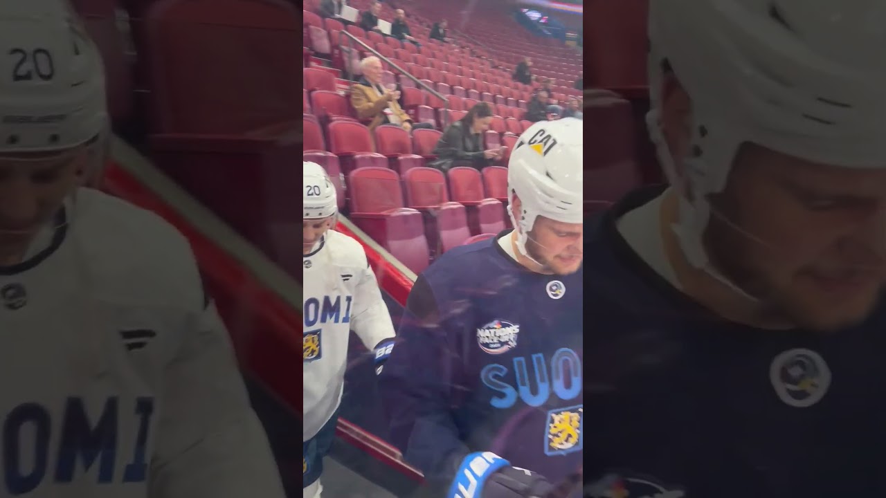 Barkov ja Aho hypp&auml;&auml;v&auml;t pelip&auml;iv&auml;n aamuj&auml;ille | Barkov and Aho ready for #4nationsfaceoff #suomi
