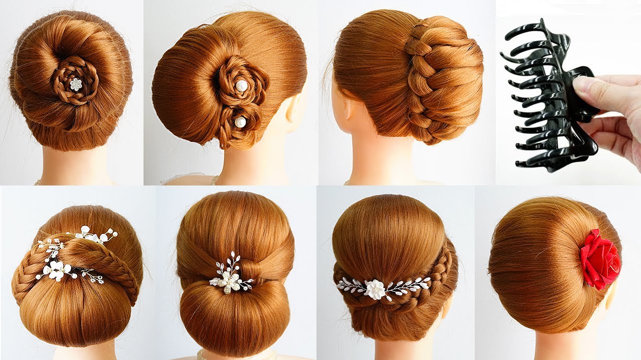 7 Cute And Easy Hairstyles With Only 1 Clutcher | Updo Bun Hairstyles With Braid