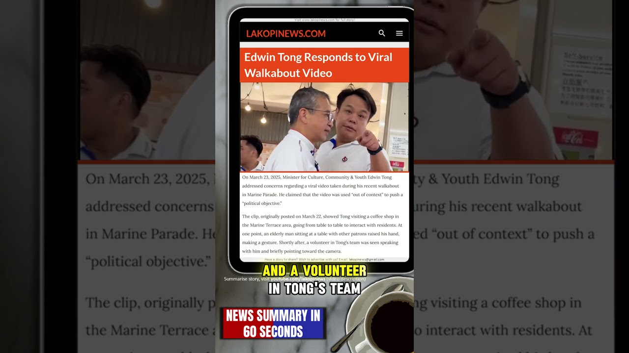 Edwin Tong Responds to Viral Walkabout Video #sg #sgnews #lakopinews #singapore #GE2025