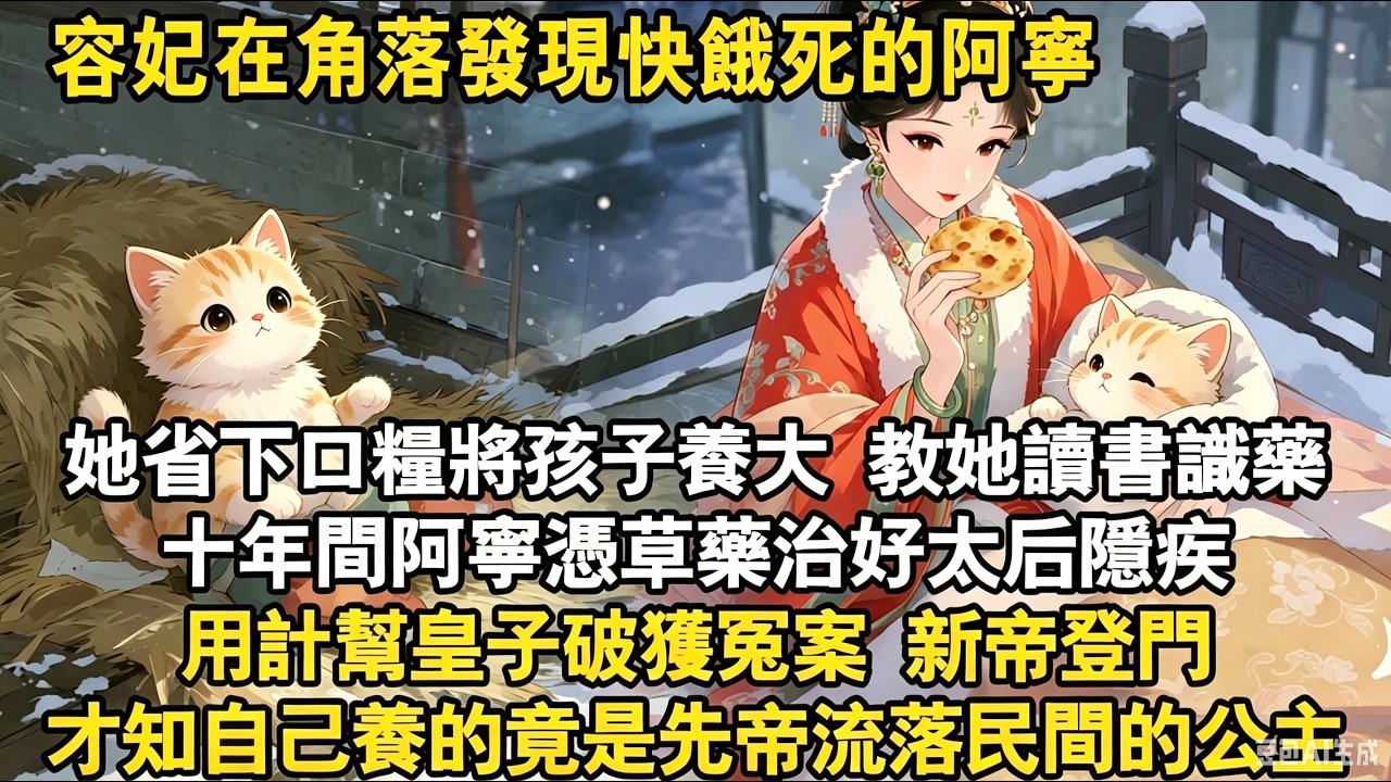 容妃在角落發現快餓死的小女孩阿寧她省下口糧將孩子養大 教她讀書識藥十年間阿寧憑草藥治好太后隱疾用計幫皇子破獲冤案 新帝登門才知自己養的竟是先帝流落民間的公主#爽文 #故事頻道 #萌娃 #情感 #小说