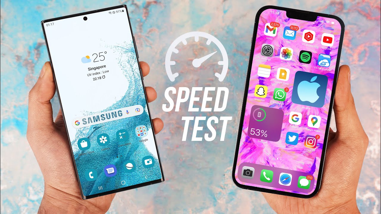Samsung Galaxy S22 Ultra vs iPhone 13 Pro Max - Speed Test!