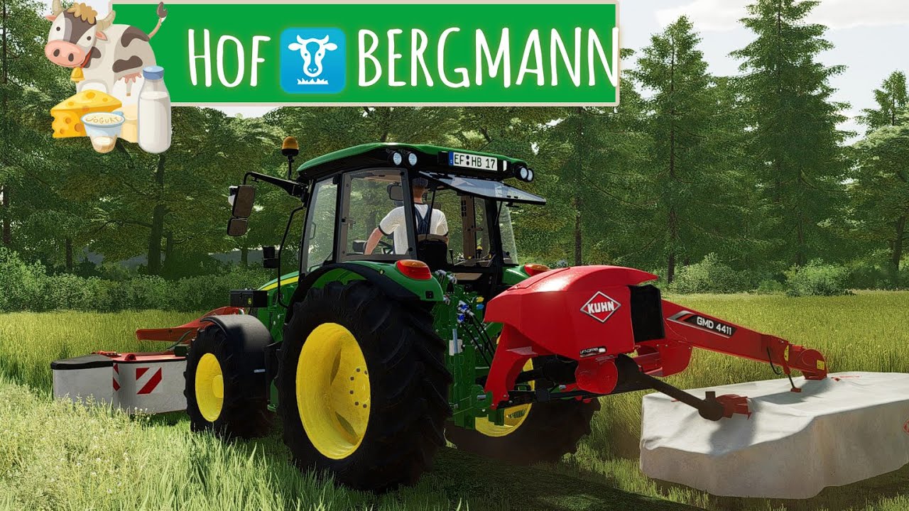 LS22 HOF BERGMANN [1.3.0.0] #22 :Erster Grünschnitt im John Deere 5M | FARMING SIMULATOR 22